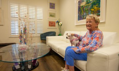 Home page- Independent Living box_ Resident with dog